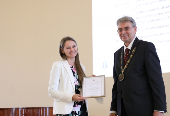 Dr. Greta Butkienė apdovanota Lietuvos mokslų akademijos Jaunųjų mokslininkų stipendija