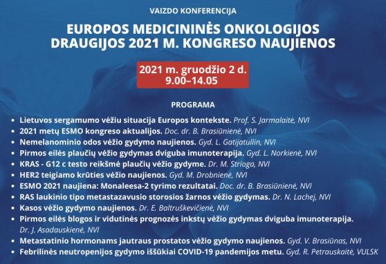 Europos medicininės onkologijos draugijos 2021 m. kongreso naujienos