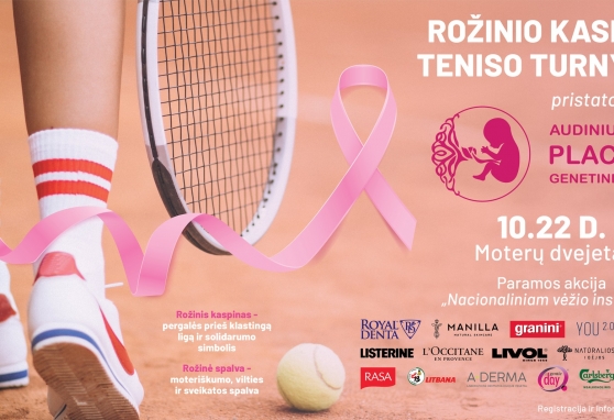 Rožinio kaspino teniso turnyras neš solidarumo su sergančiomis krūties vėžiu ir šios ligos prevencijos žinią 